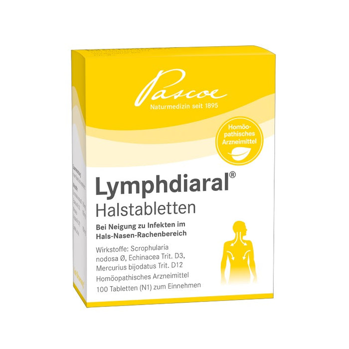 Lymphdiaral Halstabletten bei Neigung zu Infekten im Hals-Nasen-Rachenbereich, 100 pc Tablettes