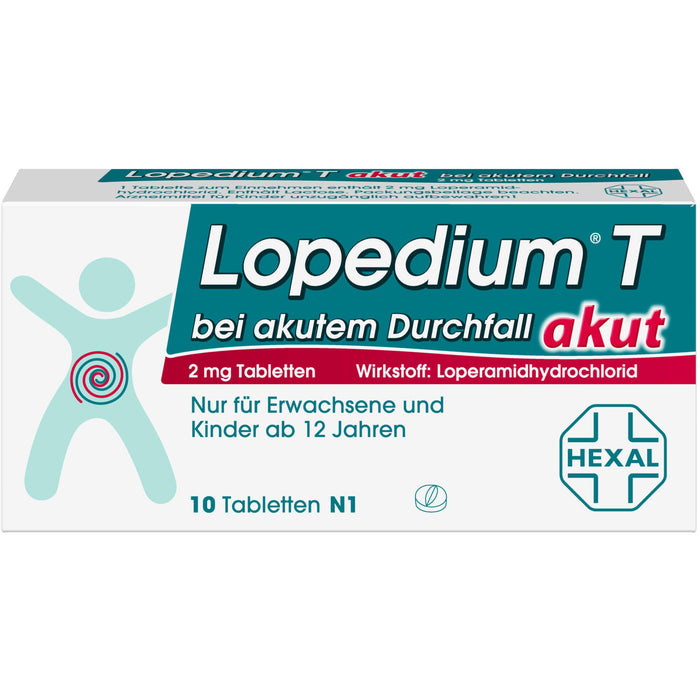 Lopedium T akut bei akutem Durchfall, 10 pc Tablettes