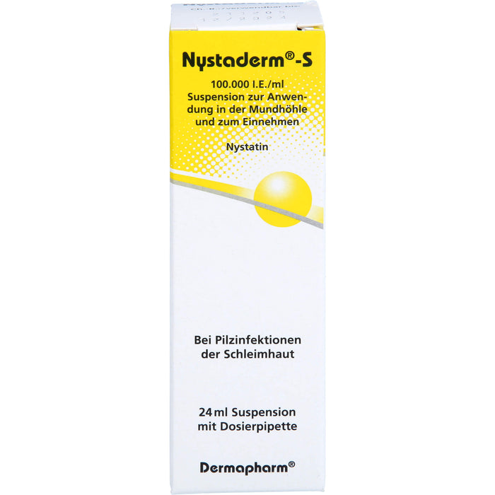 Nystaderm-S 100.000 I.E./ml Suspension bei Infektionen der Mundhöhle, des Rachenraumes und der Speiseröhre, 24 ml Solution