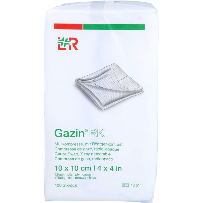 Gazin Kompressen unsteril mit RK 10x10cm, 100 St. Kompressen