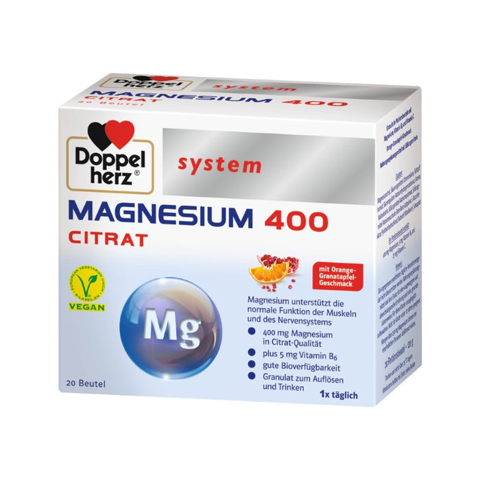 Doppelherz system Magnesium 400 Citrat, 20 St. Beutel