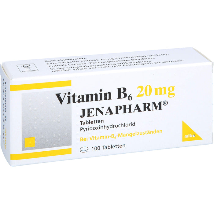 JENAPHARM Vitamin B6 Tabletten bei Vitamin B6 Mangelzuständen, 100 pc Tablettes