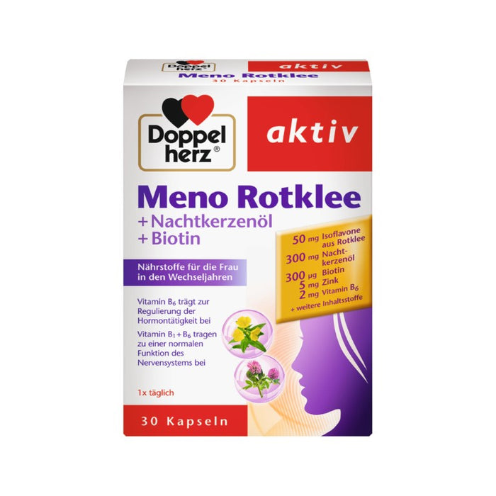 Doppelherz Meno Rotklee+Nachtkerzenöl+Biotin, 30 St KAP