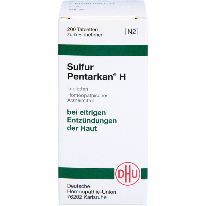 DHU Sulfur Pentarkan H Tabletten bei eitrigen Entzündungen der Haut, 200 pcs. Tablets