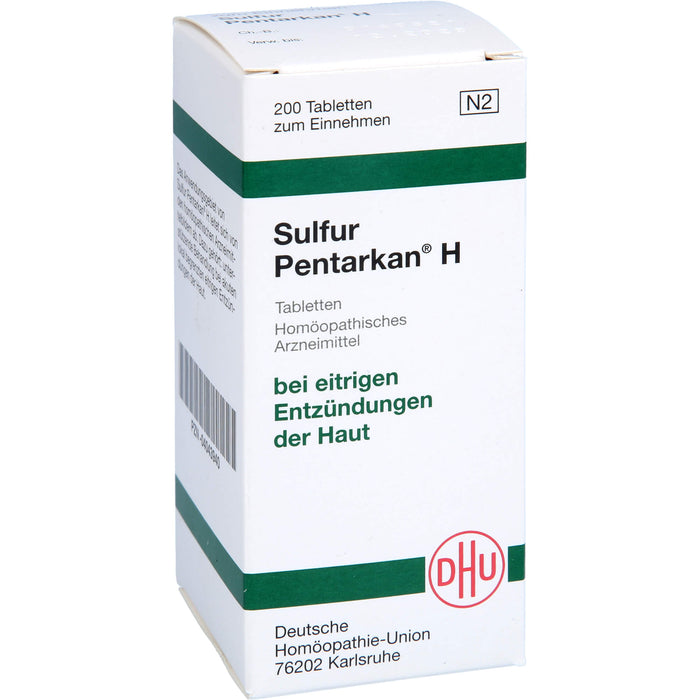 DHU Sulfur Pentarkan H Tabletten bei eitrigen Entzündungen der Haut, 200 St. Tabletten