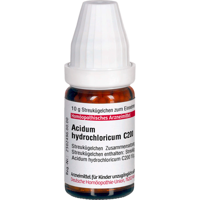 DHU Acidum hydrochloricum C200 Streukügelchen, 10 g Globuli