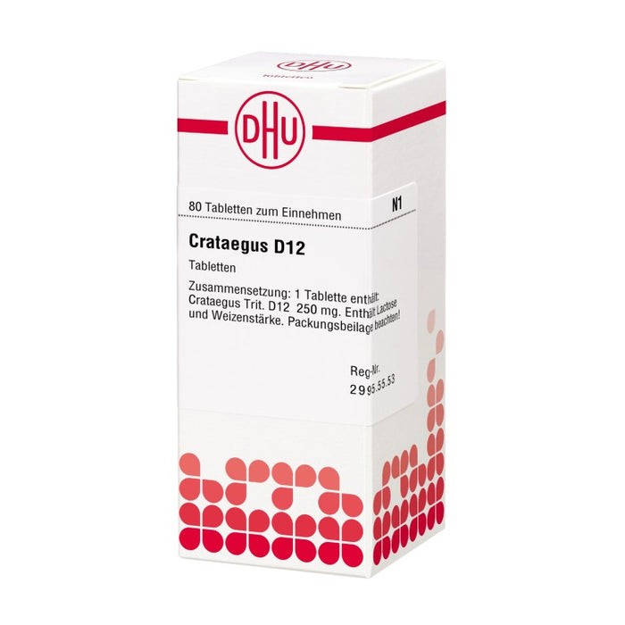 DHU Crataegus D12 Tabletten, 80 pc Tablettes