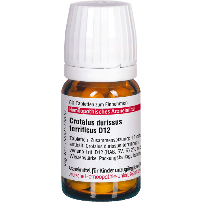 Crotalus durissus terrificus D12 DHU Tabletten, 80 St. Tabletten