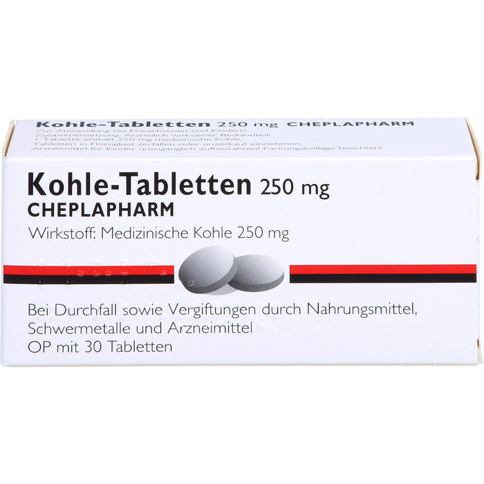 Kohle-Tabletten 250 mg bei Durchfall, 30 St. Tabletten