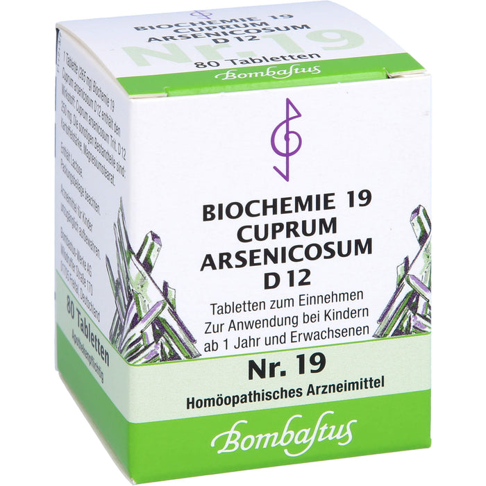 Biochemie 19 Cuprum arsenicosum Bombastus D12 Tbl., 80 St TAB