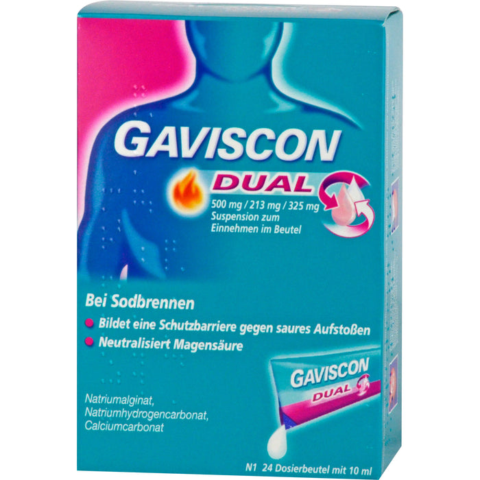 GAVSICON Dual Suspension bei Sodbrennen, 24 pcs. Sachets