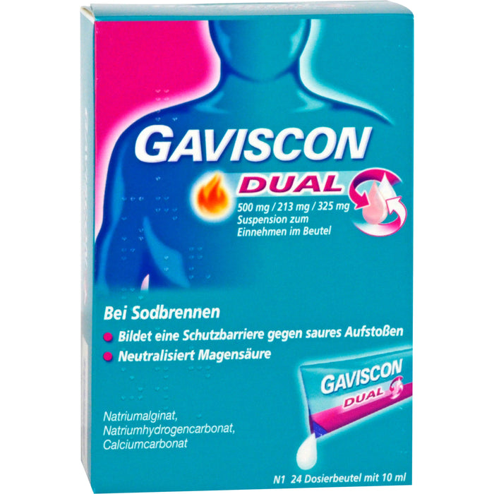 GAVSICON Dual Suspension bei Sodbrennen, 24 pcs. Sachets