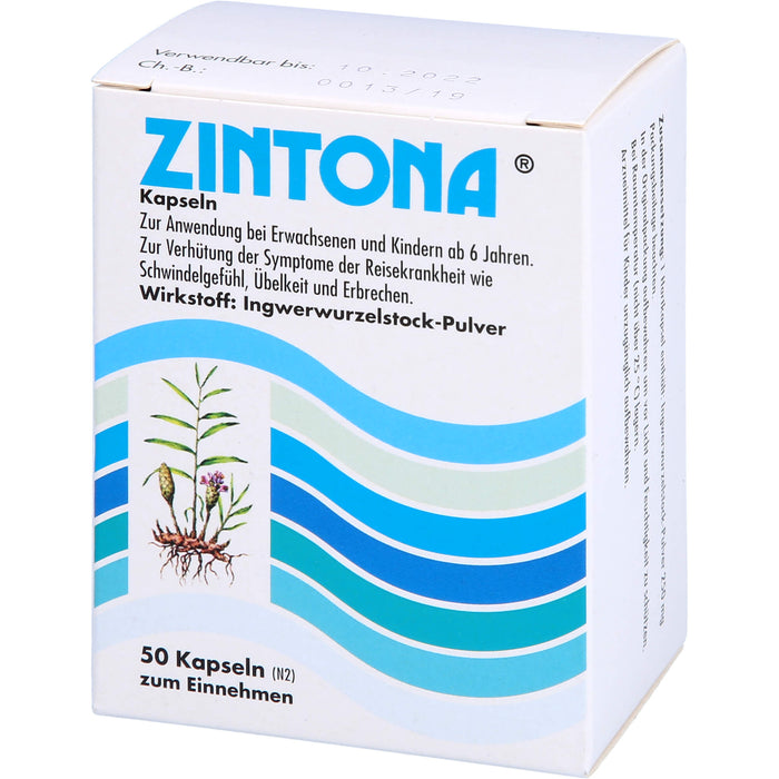 Zintona Kapseln zur Verhütung der Symptome der Reisekrankheit, 50 pcs. Capsules