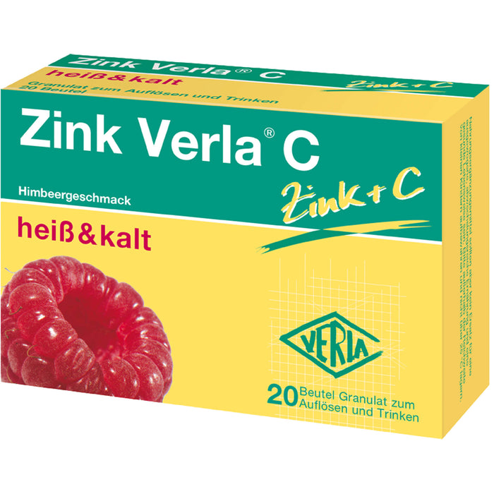 Zink Verla C Himbeer-Geschmack heiß & kalt Granulat, 20 pc Sachets