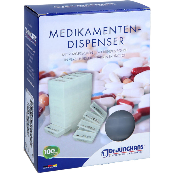 MEDIKAMENTENDISPENSER 7 Tage weiß transp m Blinden, 1 St