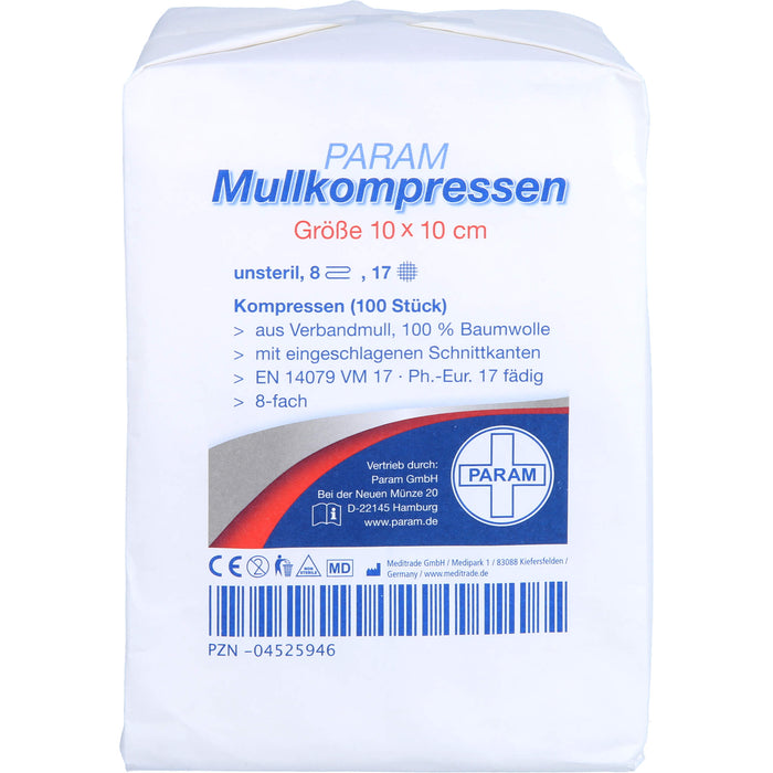 MULLKOMPRESSEN UNST 10X10 8F, 100 pcs. Compresses