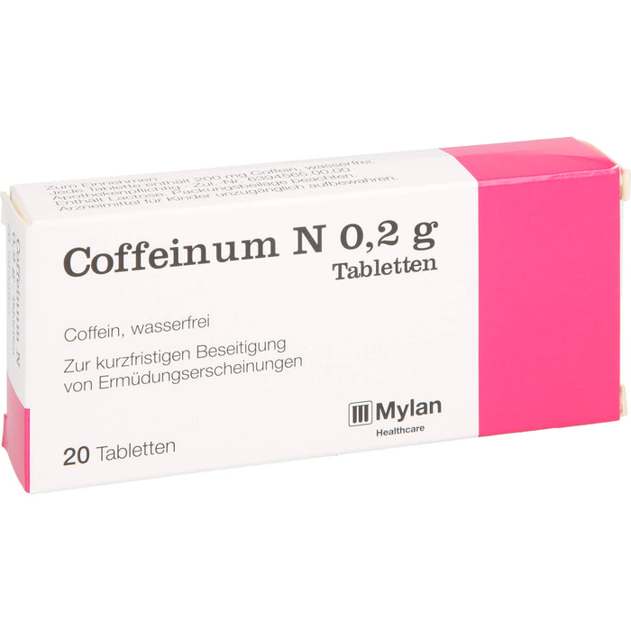 Coffeinum N 0.2 g Tabletten bei Ermüdungserscheinungen, 20 pc Tablettes