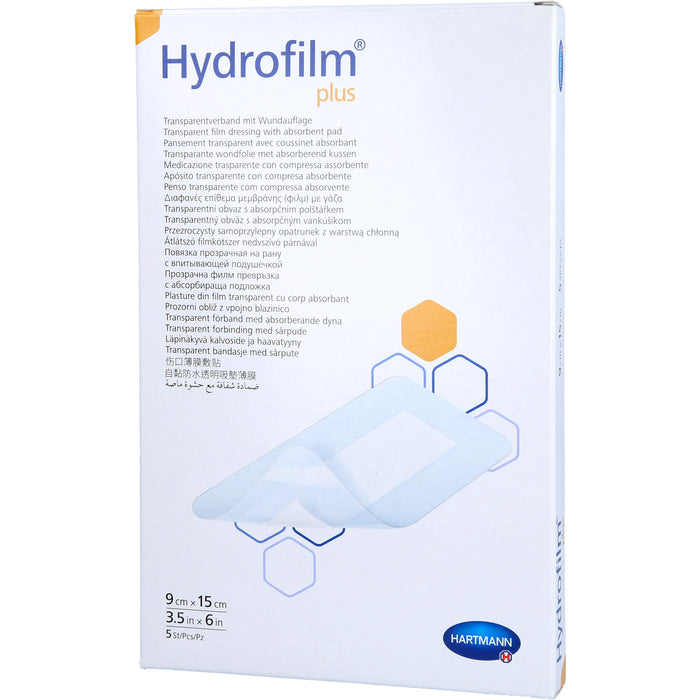 HARTMANN Hydrofilm Plus Transparentverband mit Wundauflage 9 x 15 cm, 5 pcs. Wound dressings