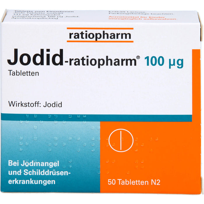 Jodid-ratiopharm 100 µg Tabletten bei Jodmangel, 50 pcs. Tablets