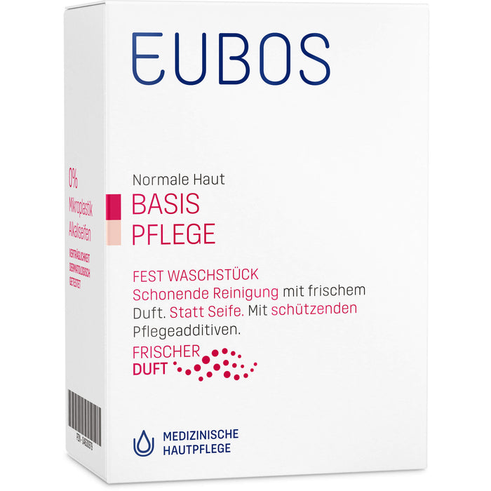 EUBOS Basis Pflege festes Waschstück schonende Reinigung mit frischem Duft für normale Haut, 1 pc pain de savon