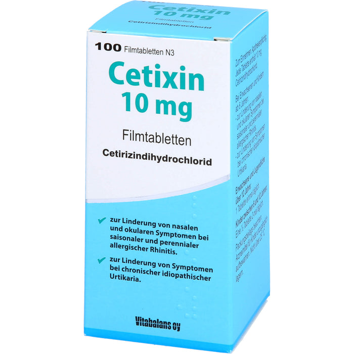 Cetixin 10 mg Filmtabletten bei Allergien, 100 pc Tablettes