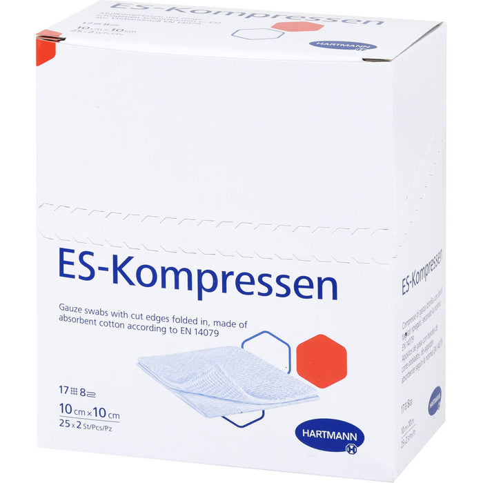 ES-Kompresse steril 10 x 10 cm 8f CPC, 50 pc Compresses