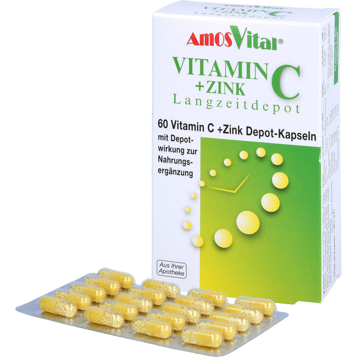 AmosVital Vitamin C+Zink Depot Kapseln, 60 pc Capsules