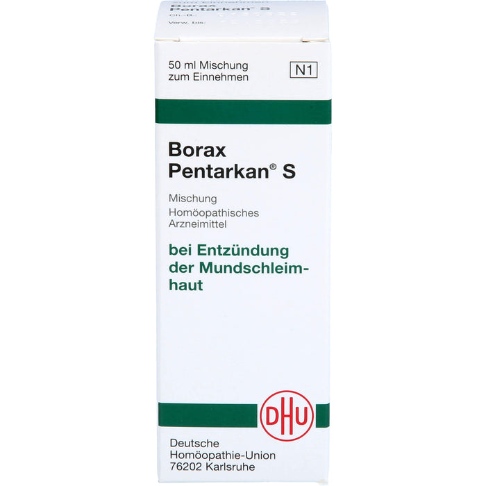 DHU Borax Pentarkan S Mischung bei Entzündungen der Mundschleimhaut, 50 ml Lösung