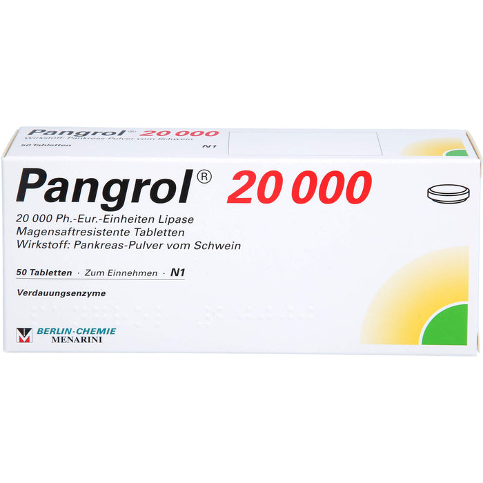 Pangrol 20 000 Ph.-Eur.-Einheiten Lipase Tabletten, 50 pcs. Tablets