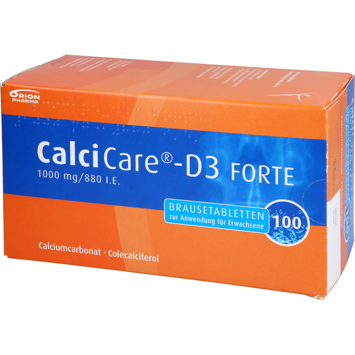 CalciCare-D3 forte 1000 mg/880 I.E. Brausetabletten zur Prävention und Behandlung von Osteoporose, 100 pcs. Tablets