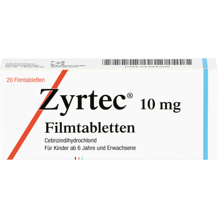 Zyrtec 10 mg Beragena Filmtabletten bei Allergien, 20 pcs. Tablets