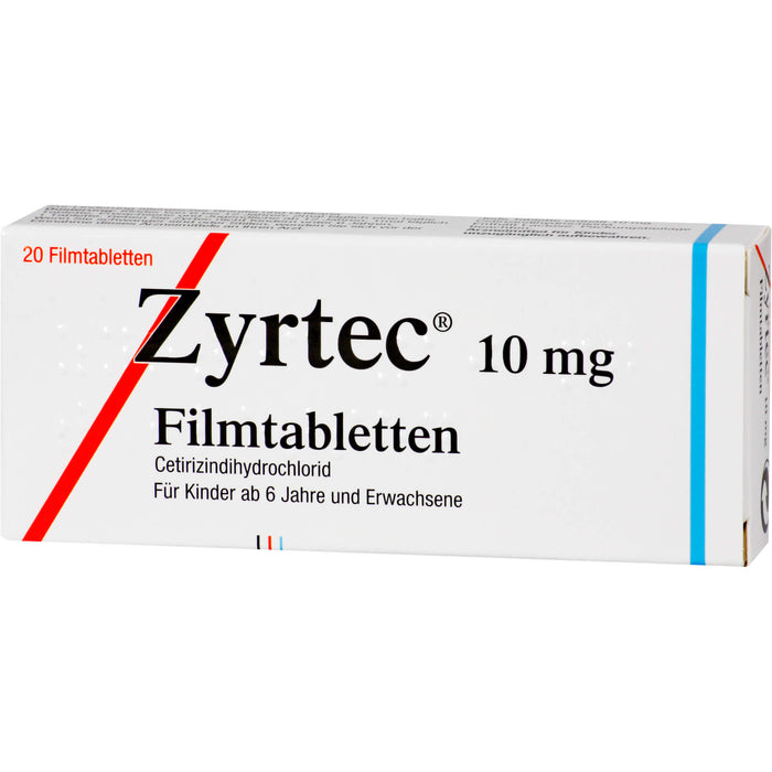 Zyrtec 10 mg Beragena Filmtabletten bei Allergien, 20 pc Tablettes