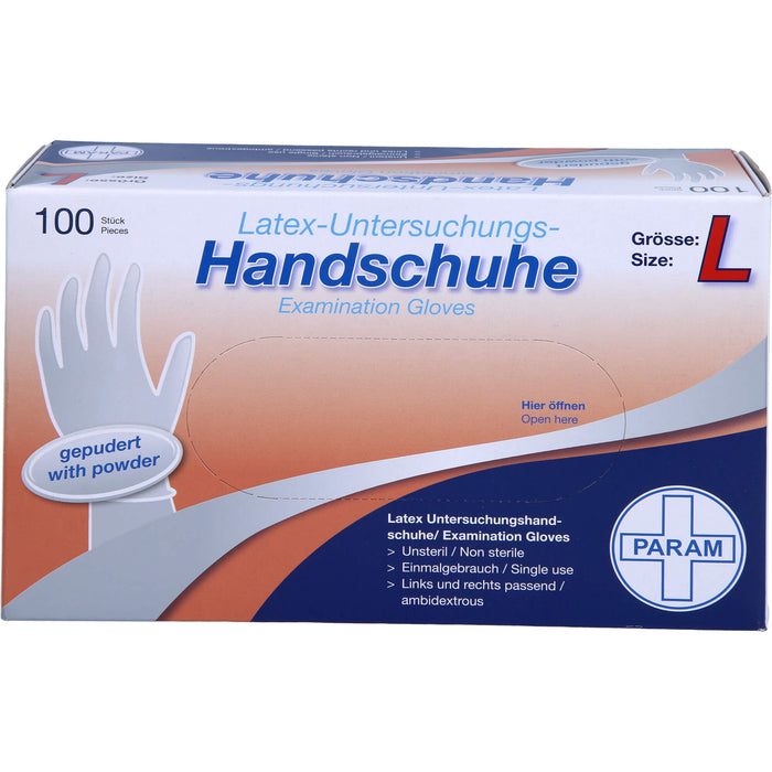 Einmal Handschuhe Latex gepudert L, 100 St HAS