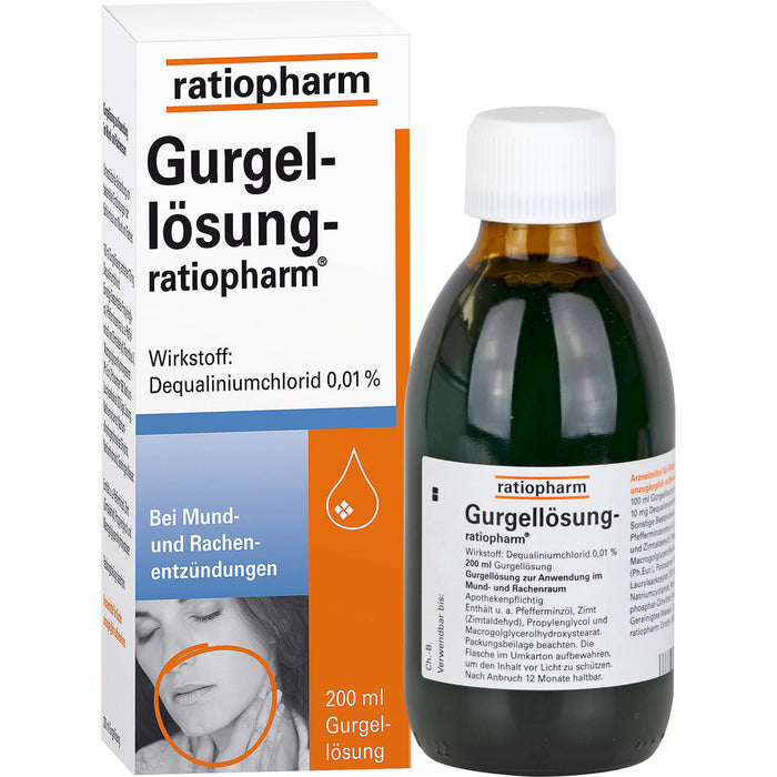 Gurgellösung-ratiopharm bei Mund- und Rachenentzündungen, 200 ml Solution