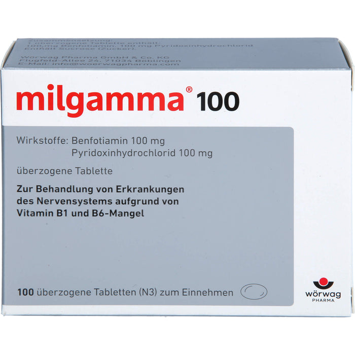 milgamma 100 Tabletten bei Mangel der Vitamine B1 und B6, 100 St. Tabletten