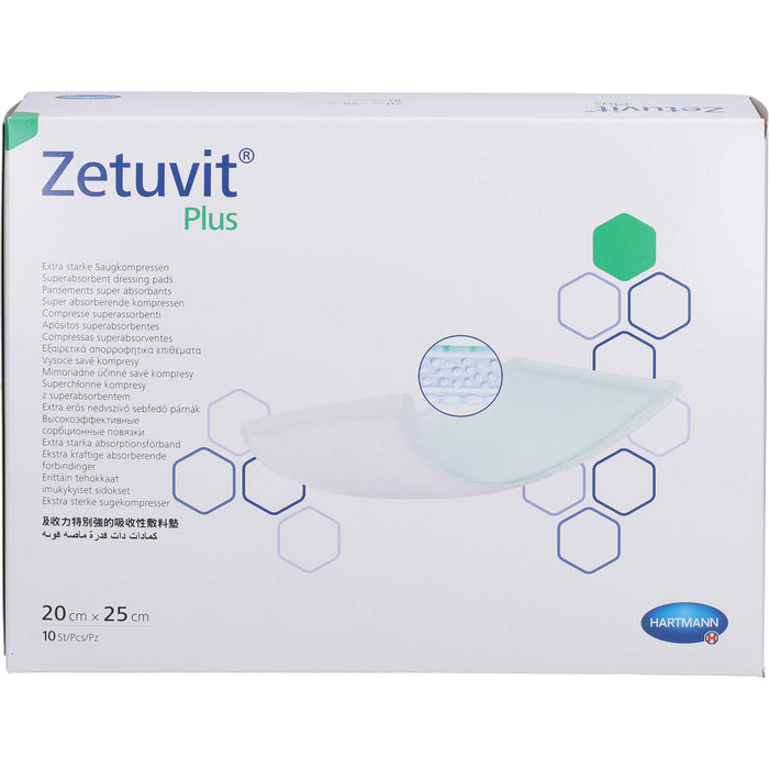 Zetuvit Plus extrastarke Saugkompr.ster20x25cm CPC, 10 St KOM