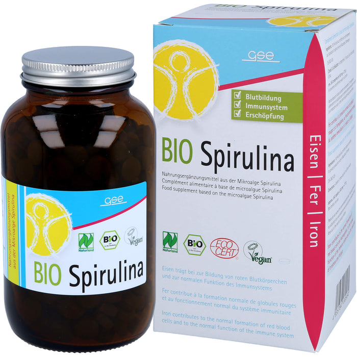 GSE Spirulina 500 mg Bio Naturland Tabletten, 550 St. Tabletten