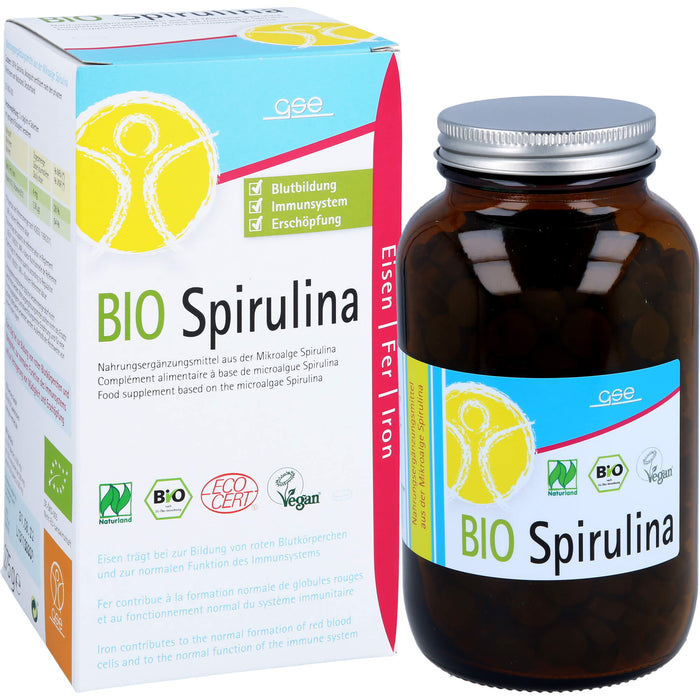 GSE Spirulina 500 mg Bio Naturland Tabletten, 550 pcs. Tablets