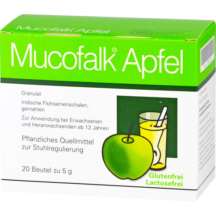 Mucofalk Apfel Granulat Quellmittel zur Stuhlregulierung, 20 pcs. Sachets