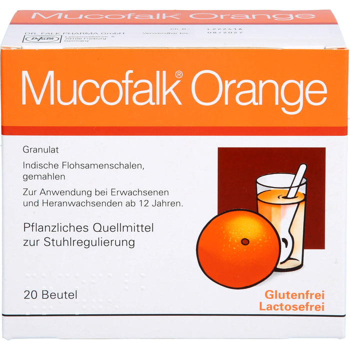 Mucofalk Orange Granulat Quellmittel zur Stuhlregulierung, 20 pc Sachets