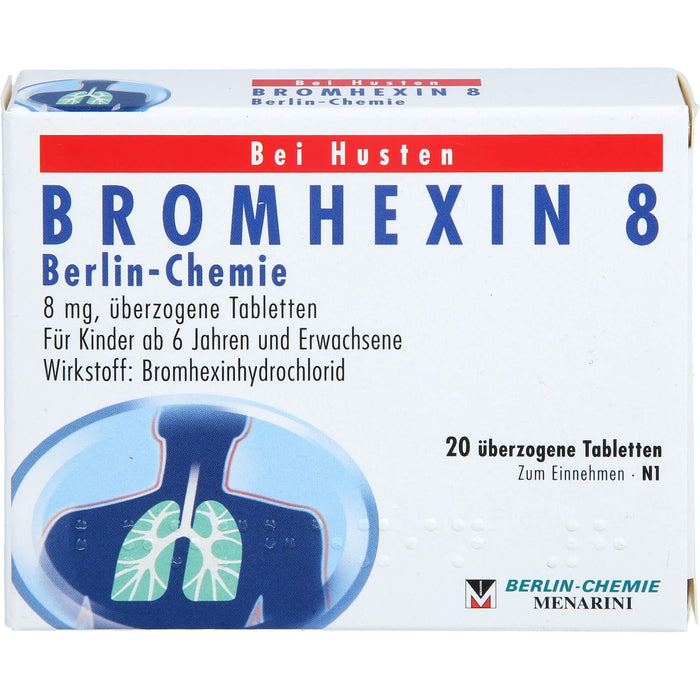 BERLIN-CHEMIE BROMHEXIN 8 Tabletten bei Husten, 20 pc Tablettes