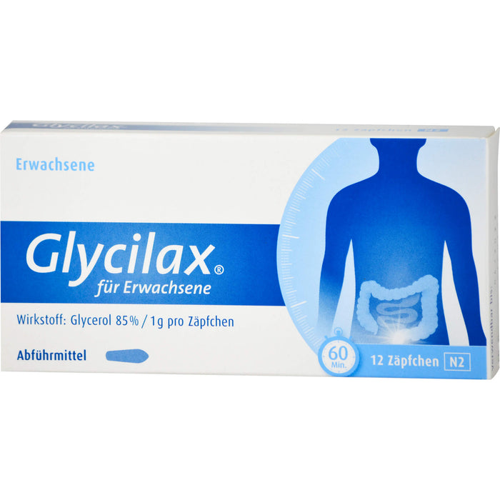 Glycilax für Erwachsene Zäpfchen Abführmittel, 12 pc Suppositoires