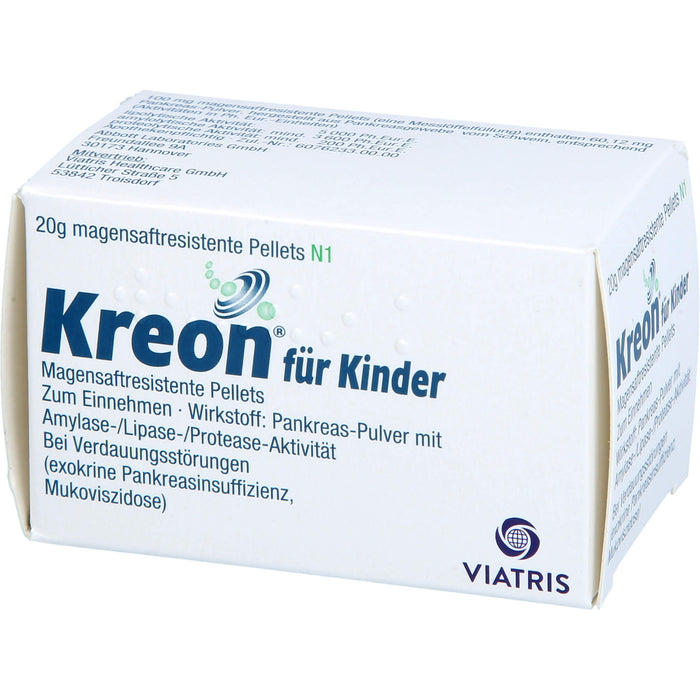 Kreon für Kinder, Magensaftresistente Pellets, 20 g Pulver