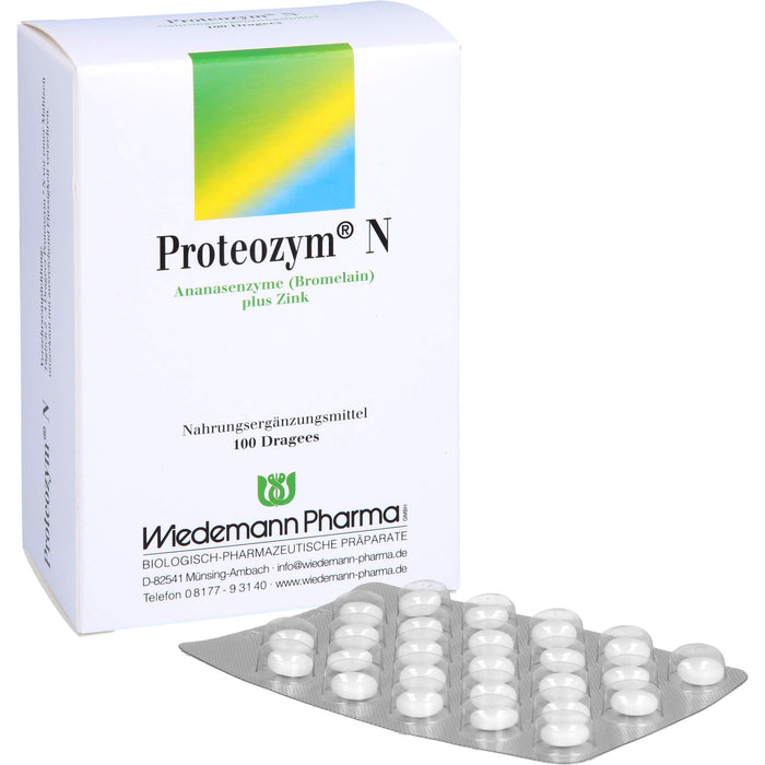 Proteozym N Dragees unterstützt die Eiweißsynthese und trägt zu gesunden Knochen, Haaren, Nägeln und Haut bei, 100 pcs. Tablets