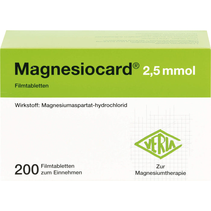 Magnesiocard 2,5 mmol Filmtabletten zur Magnesiumtherapie, 200 pc Tablettes