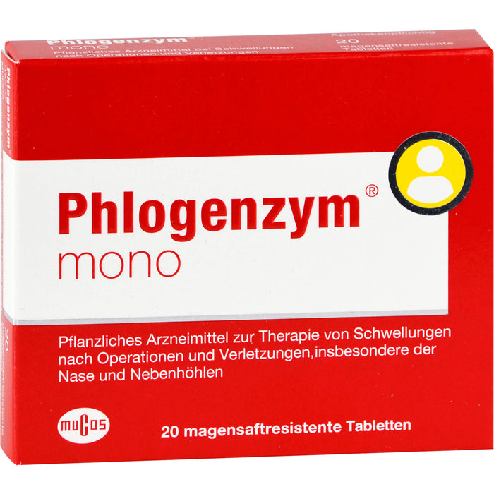 Phlogenzym mono Tabletten zur Therapie von Schwellungen nach Operationen, 20 St. Tabletten