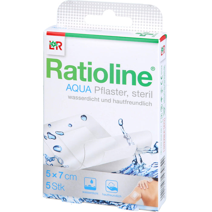 Ratioline aqua Duschpflaster plus 5 x 7 cm steril, 5 pcs. Patch