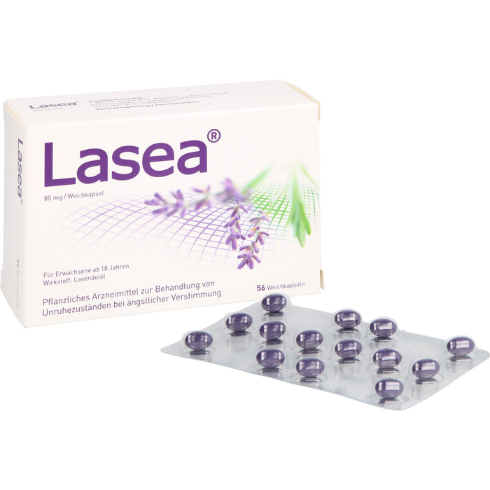 Lasea Weichkapseln gegen Unruhezustände bei ängstlicher Verstimmung, 56 pcs. Capsules