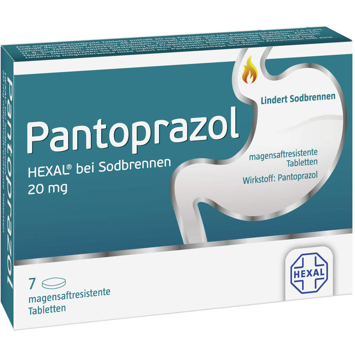 Pantoprazol HEXAL 20 mg Tabletten bei Sodbrennen, 7 pc Tablettes