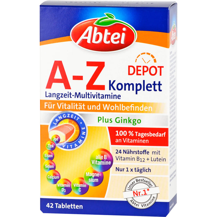 Abtei A-Z Komplett Depot Langzeit-Multivitamine Tabletten, 42 pcs. Tablets